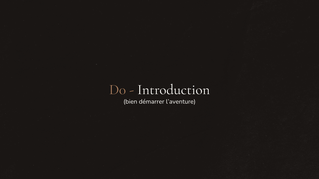 D0 - Introduction (Bien démarrer l'aventure)