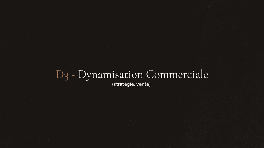 D3 - Dynamisation Commerciale